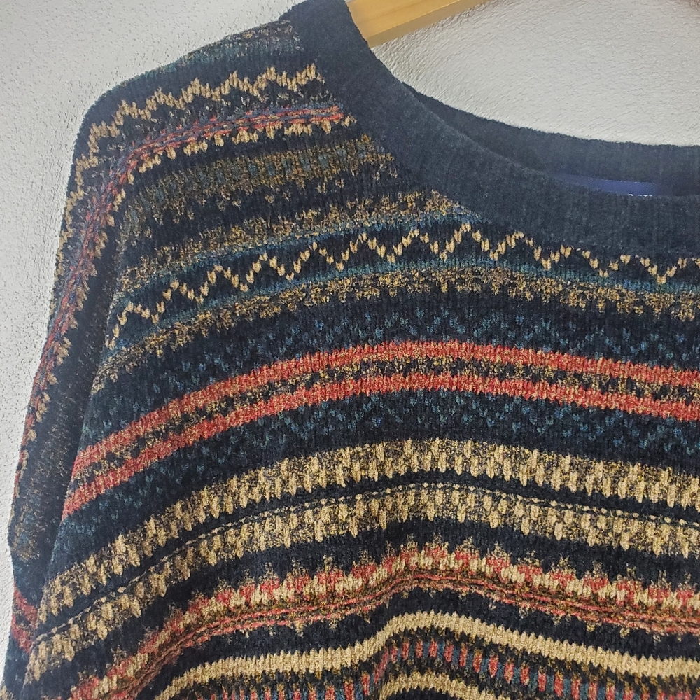 Vintage 90s Ivy Crew Pullover Crewneck Multicolor Sweater Indie Grandpa Fall XXL - Picture 6 of 15